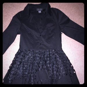 Garcia long sleeve black peplum blouse L